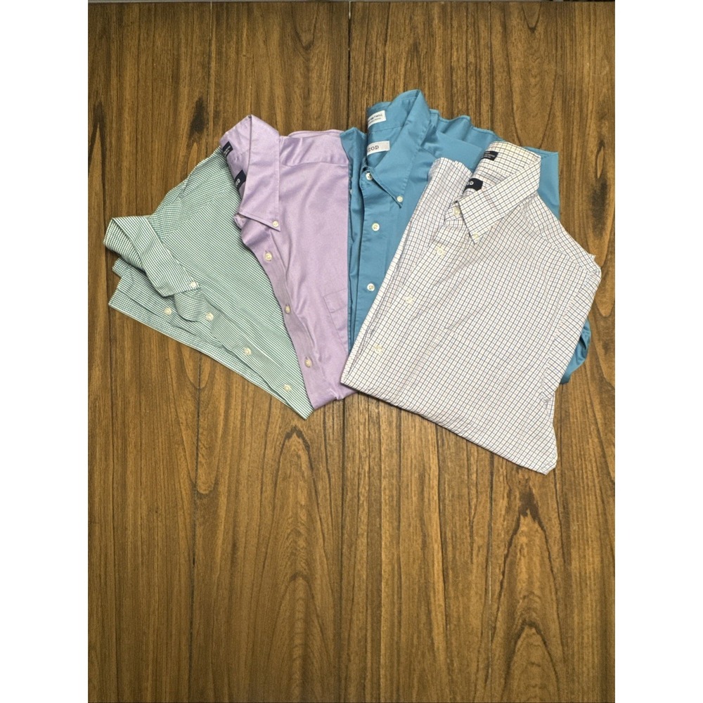 Izod Men's‎ Bundle 4-Long Sleeve Button Up Shirts, Sz 17.5, 32-33